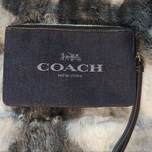 Coach Denim Blue Wristlet